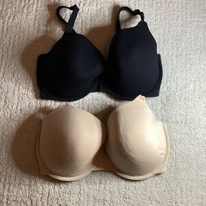 Fruit of the Loom Black and Cream Bra Bundle 38DDD